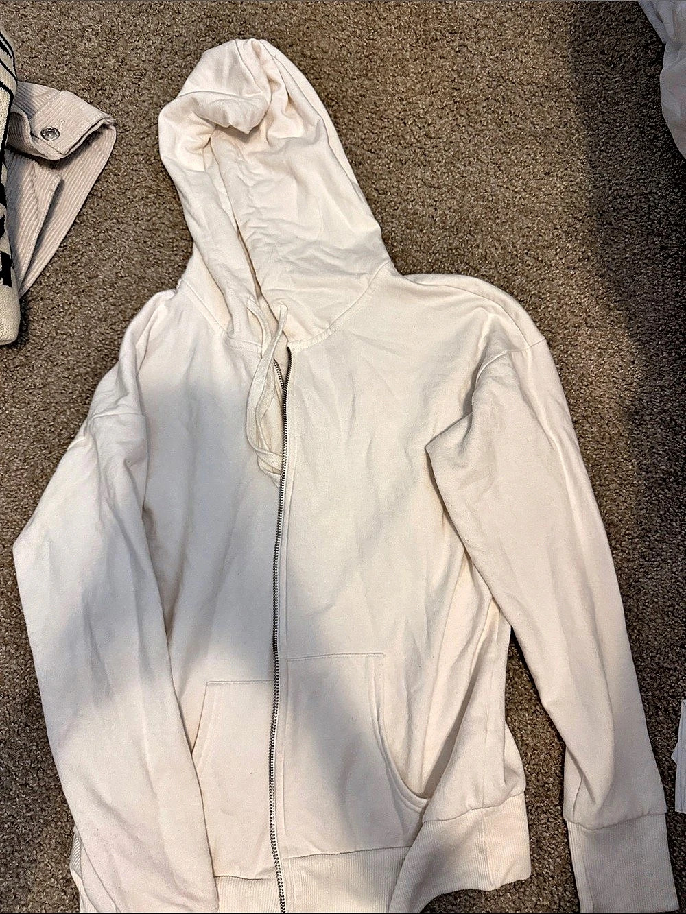 Zip-Up Hoodie in White Like New